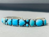 Rare Vintage Navajo Donny Lucas Heart Turquoise Sterling Silver Bracelet-Nativo Arts