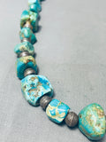 223 Grams Vintage Native American Navajo Turquoise Sterling Silver Bead Necklace Old-Nativo Arts