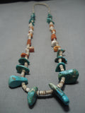 Impressive Vintage Navajo Turquoise Heishi Native American Necklace Old-Nativo Arts