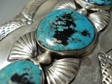 One Of The Biggest Ever Vintage Native American Navajo Turquoise Sterling Silver Ketoh Bracelet-Nativo Arts