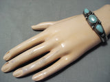 Native American Important Ella Linkin Red Mountain Turquoise Sterling Silver Bracelet-Nativo Arts