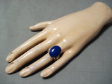 Incredible Navajo Native American Lapis Sterling Silver Ring-Nativo Arts