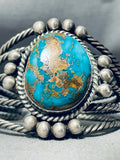 Five Coiled Wires Vintage Native American Navajo Turquoise Sterling Silver Bracelet-Nativo Arts