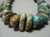 195 Grams! Vintage Native American Jewelry Navajo Green Turquoise Sterling Silver Necklace Old-Nativo Arts
