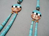Museum Vintage Santo Domingo Native American Navajo #8 Turquoise Sterling Silver Necklace-Nativo Arts