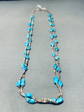 Stunning Vintage Native American Navajo Chunky Turquoise Heishi Necklace Old-Nativo Arts