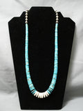 Best Vintage Native American Navajo Bisbee Turquoise Sterling Silver Jacla Necklace Old-Nativo Arts