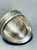 Magnificent Vintage Native American Hopi Sleeping Beauty Turquoise Sterling Silver Ring Signed-Nativo Arts