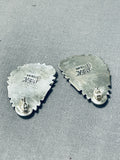 Authentic Important Vintage Native American Navajo Ben Begaye (d) Honeybee Jasper Earrings-Nativo Arts