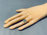 Native American Marvelous Vintage Blue Gem Turquoise Sterling Silver Ring-Nativo Arts