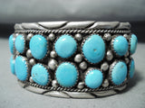 Fabulous Vintage Native American Navajo Turquoise Sterling Silver Bracelet-Nativo Arts