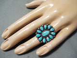 Unforgettable Vintage Native American Navajo Kingman Turquoise Sterling Silver Ring Old-Nativo Arts