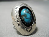 Important Last Chance Turquoise Vintage Native American Navajo Sterling Silver Ring-Nativo Arts