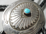 Very Intricate Vintage Native American Navajo Concho Sterling Silver Bolo Tie-Nativo Arts