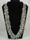 198 Gram Vintage Navajo Native American Jewelry jewelry 'Natural Green Turquoise' Necklace-Nativo Arts