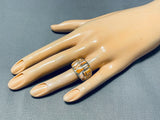 Excellent Native American Navajo Spiny Oyster Sterling Silver Ring-Nativo Arts