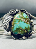 One Of The Most Vivid Royston Turquoise Vintage Native American Navajo Sterling Silver Bracelet-Nativo Arts