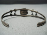Marvelous Vintage Native American Navajo Old Kingman Turquoise Sterling Silver Bracelet Old-Nativo Arts