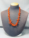Native American Impressive Santo Domingo Coral Sterling Silver Necklace-Nativo Arts