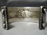 Heavy Thick Sturdy Native American Navajo Sterling Silver Coin Bracelet Cuff-Nativo Arts