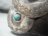 Spectacular Vintage Native American Navajo Kingman Turquoise Sterling Silver Concho Belt Old-Nativo Arts
