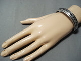 Spectacular Vintage Native American Navajo Silver Bracelet Thomas Singer Old Mark-Nativo Arts
