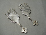 Incredible Vintage Zuni Native American Turquoise Sterling Silver Earrings-Nativo Arts