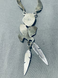 Soaring Eagle Vintage Native American Navajo Turquoise Sterling Silver Necklace-Nativo Arts