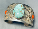 Important Mike Perry Vintage Native American Navajo Turquoise Sterling Silver Bracelet-Nativo Arts