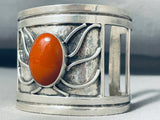 Most Unique Vintage Native American Navajo Domed Sandstone Signed Sterling Silver Bracelet-Nativo Arts
