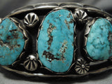 Extremely Rare Turquoise Vintage Native American Navajo Henry Yazzie Sterling Silver Bracelet-Nativo Arts