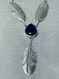 Importanrt Ben Begaye (d.) Vintage Native American Navajo Feather Sterling Silver Necklace-Nativo Arts