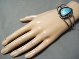 Magnificent Vintage Native American Navajo Old Kingman Turquoise Sterling Silver Bracelet-Nativo Arts