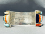 Native American Extremely Rare Carlos Eagle Vintage Turquoise Inlay Sterling Silver Bracelet-Nativo Arts