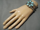 Rare Vintage Turquoise Mountain Sterling Silver Native American Bracelet Cuff-Nativo Arts