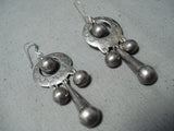 Exceptional Vintage Navajo Sterling Silver Earrings Native American-Nativo Arts