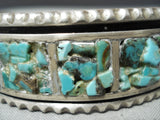 Very Unique Vintage Native American Navajo Royston Turquoise Inlay Sterling Silver Bracelet-Nativo Arts