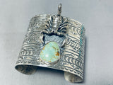 Tremendous San Felipe Signed Royston Turquoise Sterling Silver Scorpion Cuff-Nativo Arts
