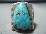 Native American Colossal Vintage Navajo Spiderweb Turquoise Sterling Silver Ring Old-Nativo Arts