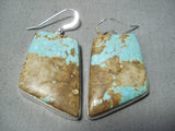 Stunning Navajo #8 Turquoise Mine Sterling Silver Earrings Native American-Nativo Arts
