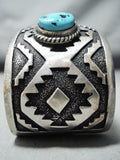 Important Vintage Native American Navajo Tony Singer Turquoise Sterling Silver Bracelet-Nativo Arts