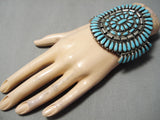 Colossal Vintage Native American Navajo Sky Blue Turquoise Sterling Silver Bracelet Old-Nativo Arts
