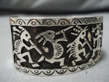 Amazing Vintage Navajo Sterling Silver Native American Kokpelli Bracelet Cuff-Nativo Arts