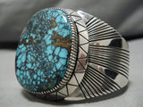 One Of The Best Vintage Native American Navajo Bisbee Turquoise Sterling Silver Bracelet-Nativo Arts