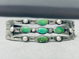 Early Century Vintage Native American Navajo Cerrillos Turquoise Sterling Silver Bracelet-Nativo Arts