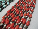 Important Famous Navajo Turquoise Coral Native American Necklace-Nativo Arts