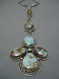 Vintage Navajo Royston Turquoise Native American Sterling Silver Necklace-Nativo Arts