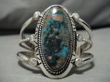 Extremely Rare Red Mountain Turquoise Vintage Native American Navajo Sterling Silver Bracelet-Nativo Arts