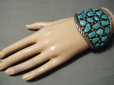Best Craziest Vintage Native American Navajo Tommy Moore Turquoise Sterling Silver Bracelet-Nativo Arts