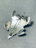 Ben Benally Native American Navajo Sterling Silver Toad Pin Pendant-Nativo Arts